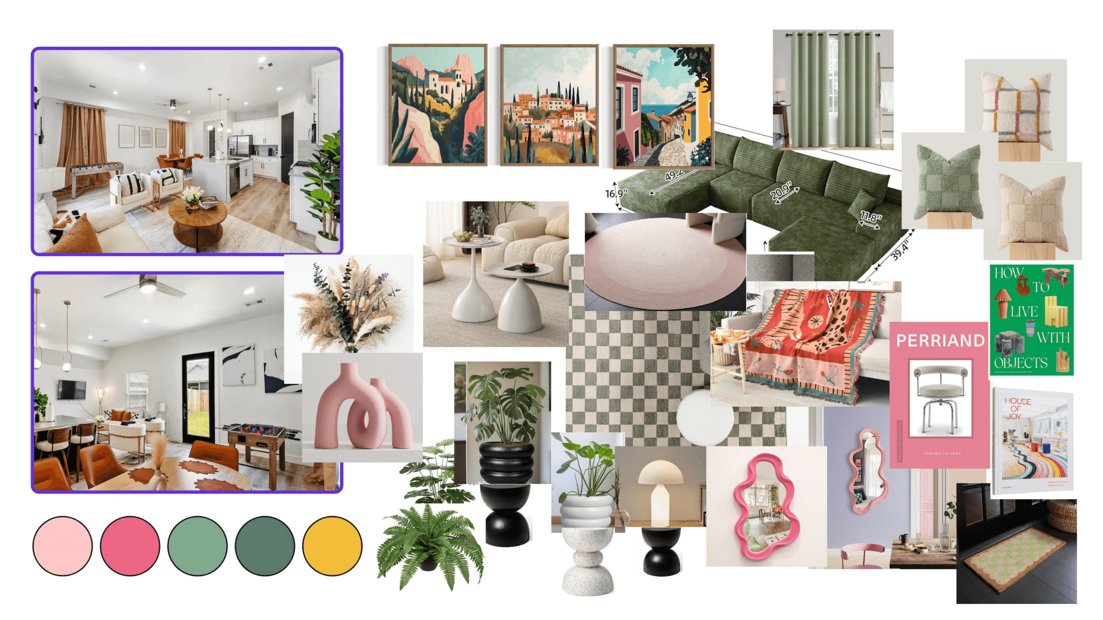 Seabrook Lisboa Atelier palette board with teal, sand, and charcoal swatches