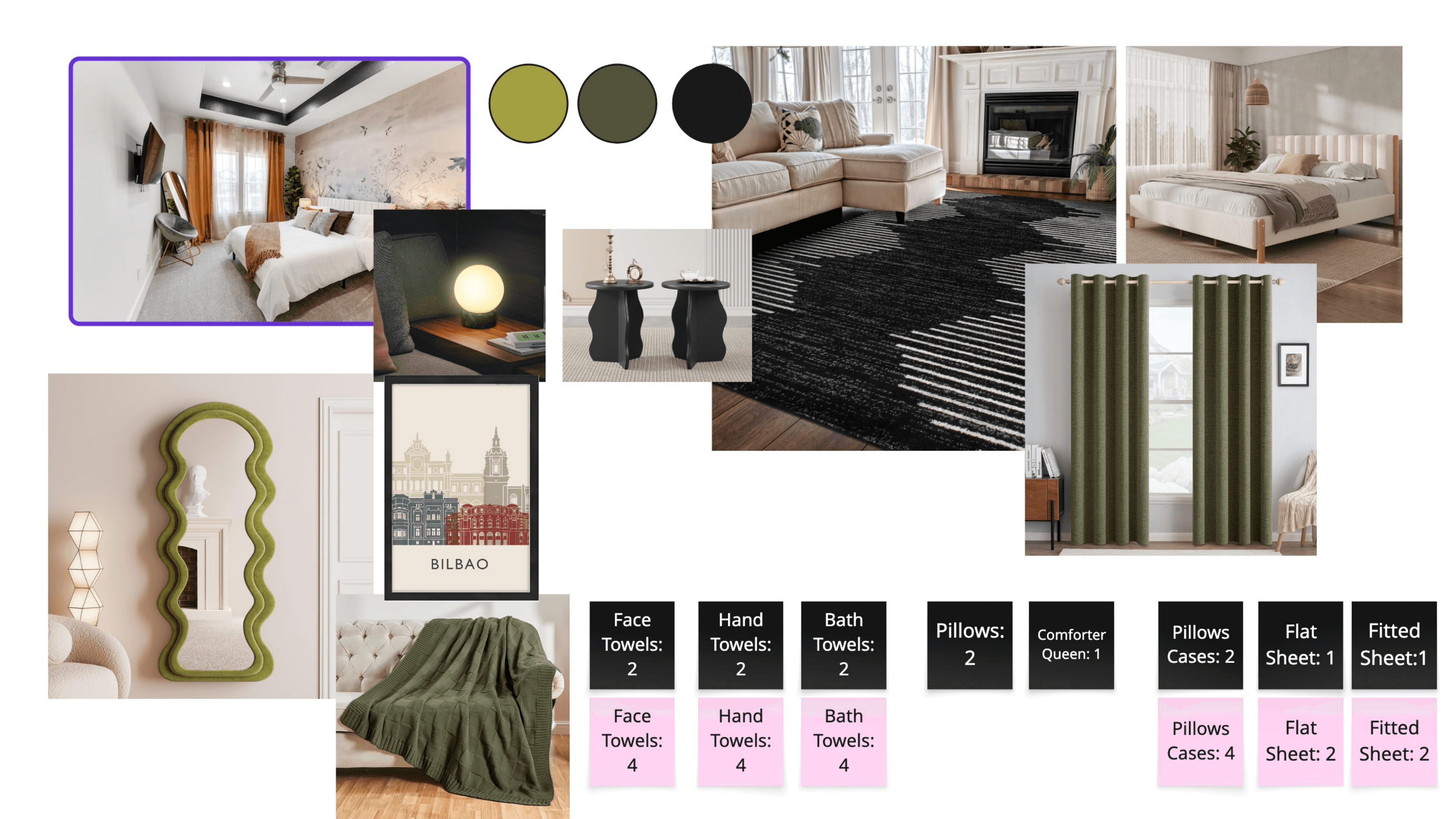 Bathroom fixtures plan with mirror and lighting pairings