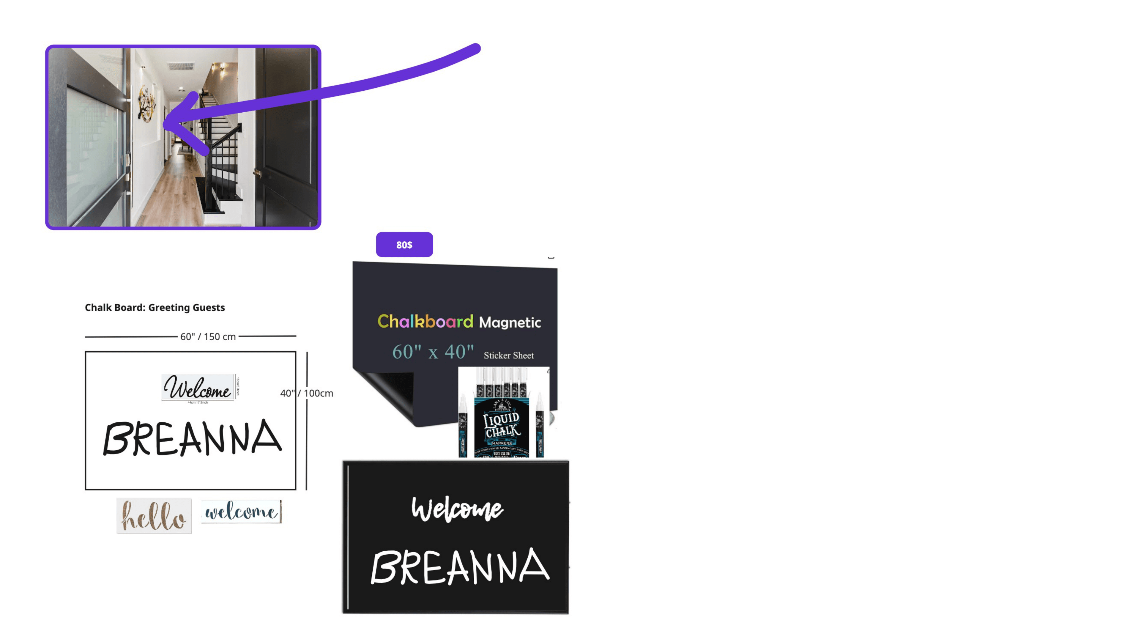 Guest journey storyboard for the hallway welcome interaction